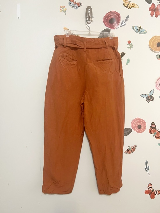 Madewell Rust High-Rise Paperbag Trousers with Tie Belt 10 - Picture 4 of 9